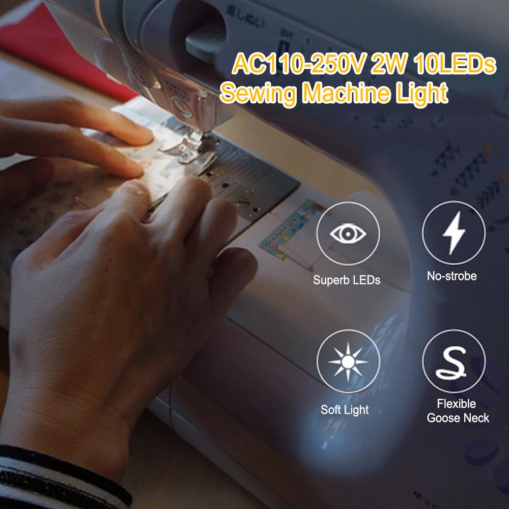 AC110-250V 2W 10LEDs U-образная лампа для швейной машины с фиксированным основанием для работы по дому