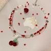 Korean Style Cherry Beaded Necklace for Women - Versatile Summer Clavicle Chain, Cute & Sweet Style
