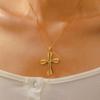2026 Простое ожерелье с подвеской в виде креста Гидравлическая нержавеющая сталь Мужское и женское одинаковое ожерелье Позолоченное 18k Золото Ювелирные изделия Оптом
