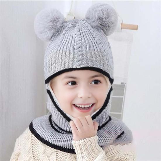 Детская шапка осень-зима, вязаная, толстая, теплая, мягкая, с меховым шариком, декоративная, высокая эластичность, полная защита, устойчивая к холоду, унисекс, зимняя шапка, головной убор