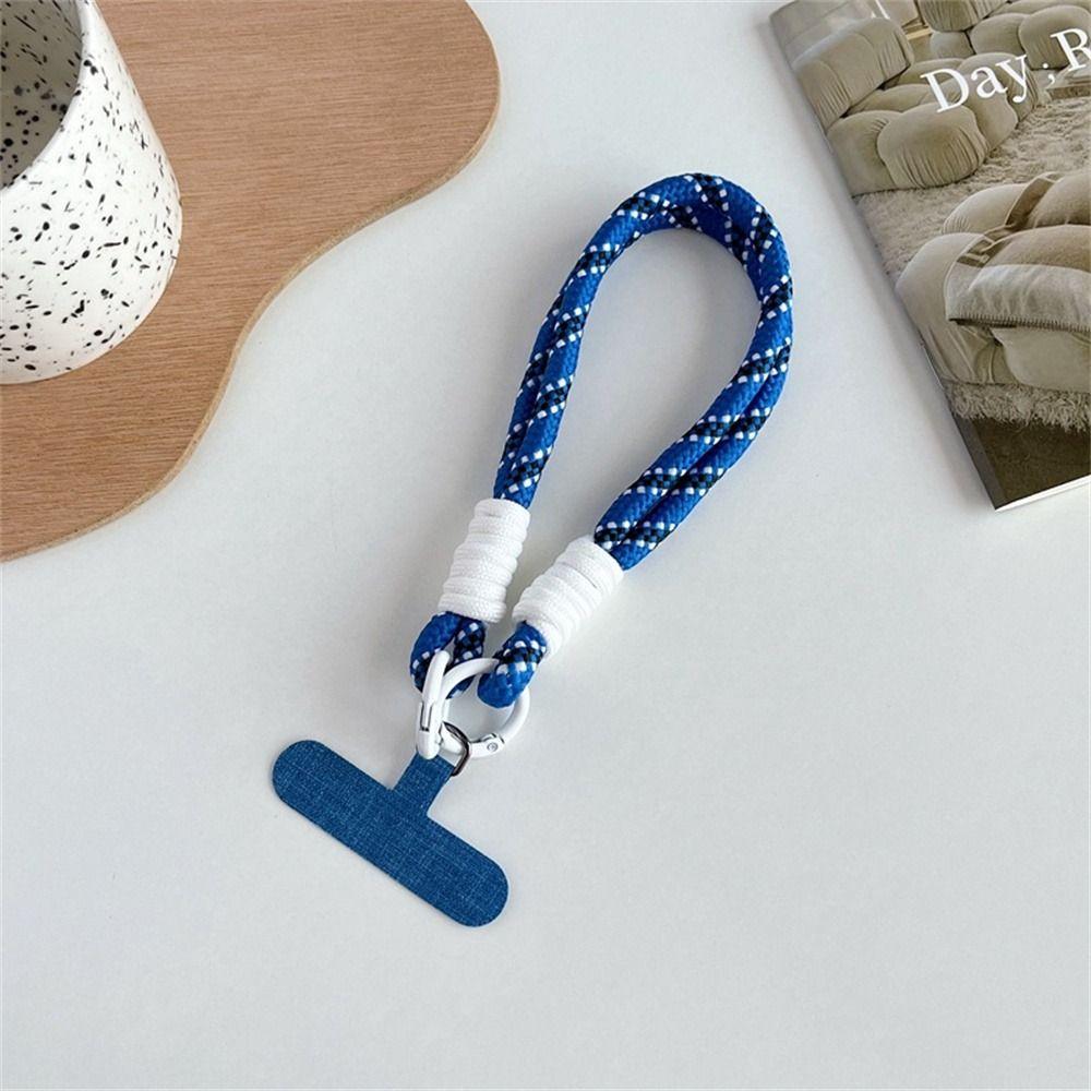 with Patch Mobile Phone Lanyard Braided Phone Hanging Chain Phone Wrist Strap Mobile Case