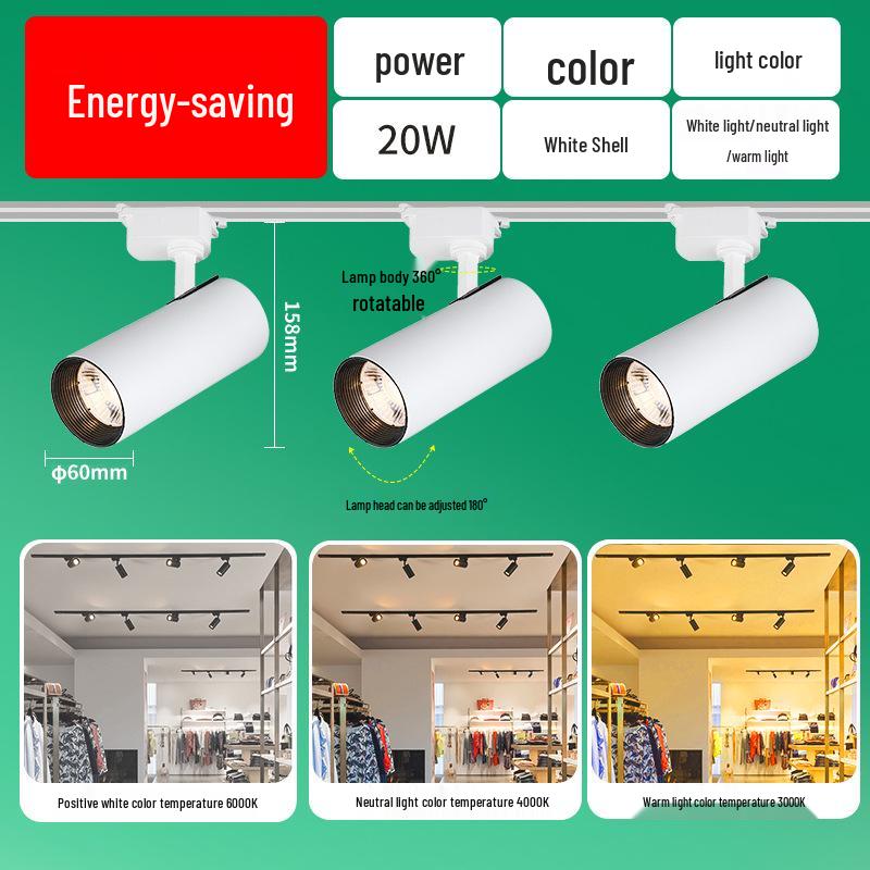 Adjustable Aluminum LED Track Spotlight for Showroom or Store