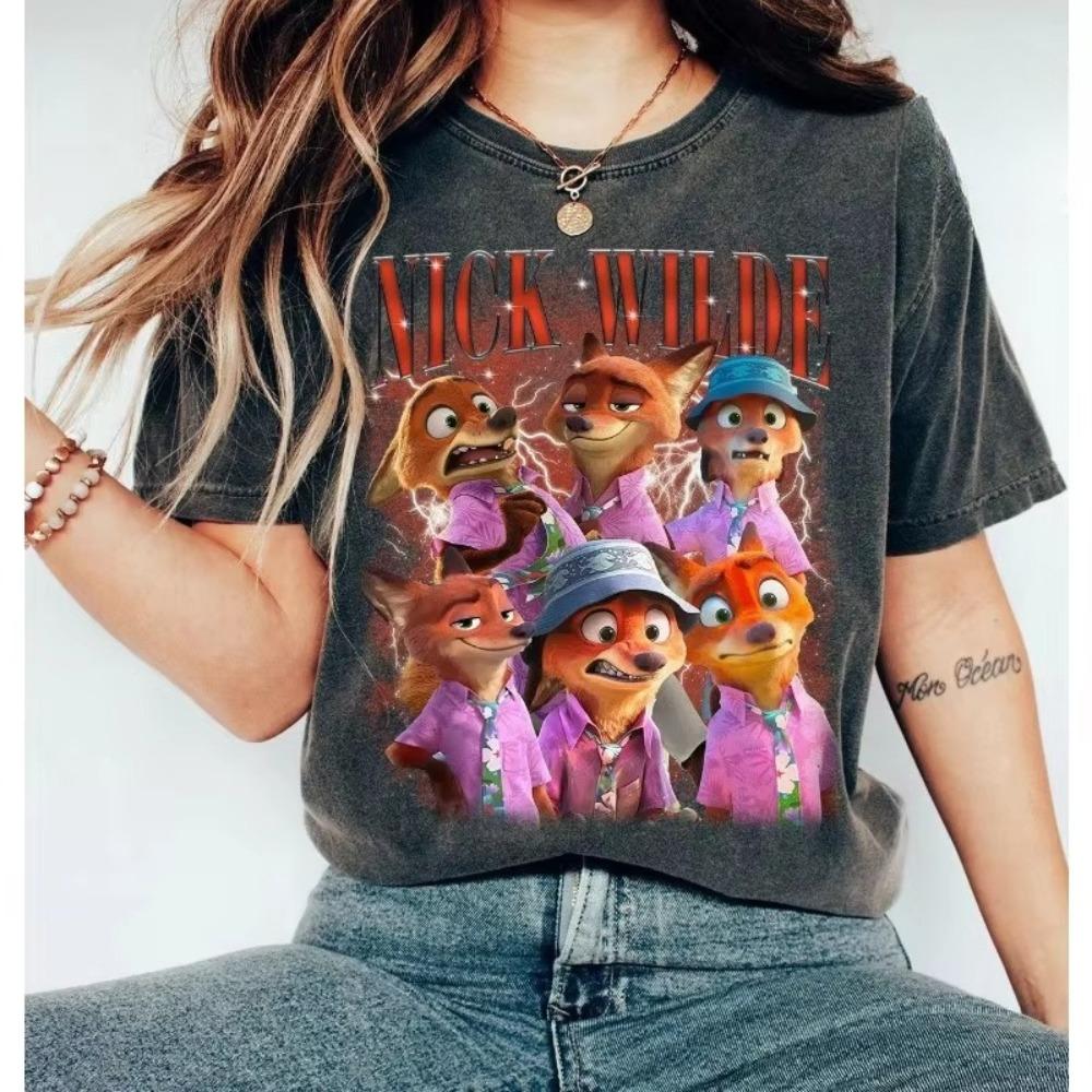 Zootopia Nick Wilde FourSeason Washable TShirt Unisex Oversize Casual Breathable and Soft Cotton Short Sleeve