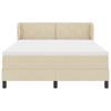 Box Spring Bed with Headboard Cream 160 x 200 cm Fabric