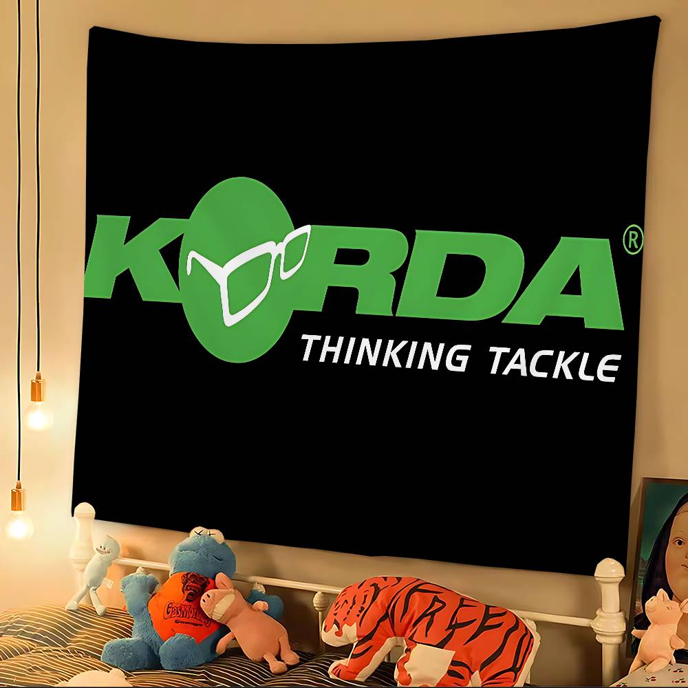 KKorda Fishing Logo Printed Large Wall Tapestry Cheap Hippie Wall Hanging Bohemian Wall Tapestries Mandala Home Decor