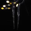 Black Rhinestone Electrophoresis Tassel Long Earrings Temperament Luxury Shiny Earrings Female Earrings Jewelry 1 Pair