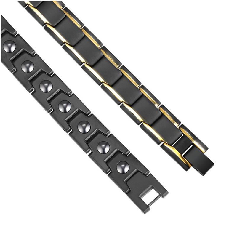 Новый Повседневный Стиль Мужской Магнитный Браслет Простые Черные Браслеты из Нержавеющей Стали Для Здоровья При Артрите Ювелирные Изделия Подарки