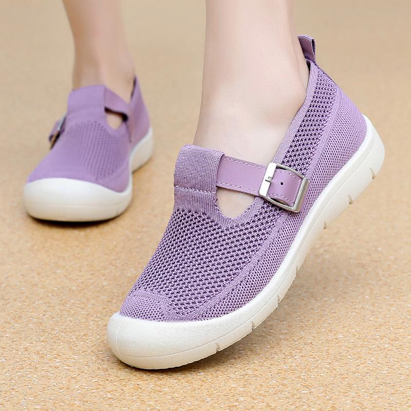 Женские повседневные беговые дышащие трикотажные летние сетчатые спортивные повседневные сандалии для мам