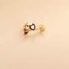 Garnet Lucky Stud Earrings S925 Sterling Silver Non-Allergic Simple Fashion All-Match Niche Heart-Shaped Earrings Women