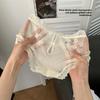 Женские летние легкие роскошные атласные кружевные вырезанные трусики-треугольники на бедрах из ледяного шелка быстросохнущие со средней посадкой
