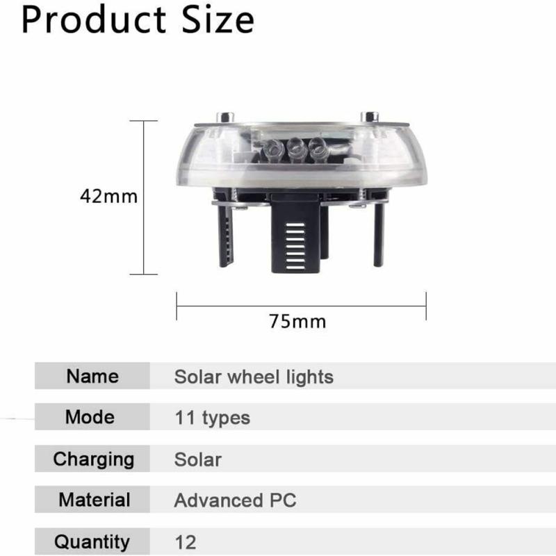 Solar Energy Auto Flash Led Tire Light Car Wheel Hub Lamp Colorful Strobe Light Modified Accessories