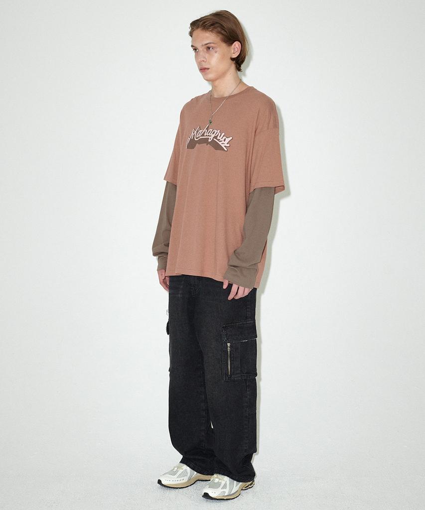 MAHAGRID Symbol Layered Ls Tee Brown(Mg2Efmt568A)
