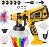 Paint Sprayer, 90000RPM High Speed Electric Spray Paint Gun 1400ml High Capacity Spray Gun with Cleaning Blowing Joints