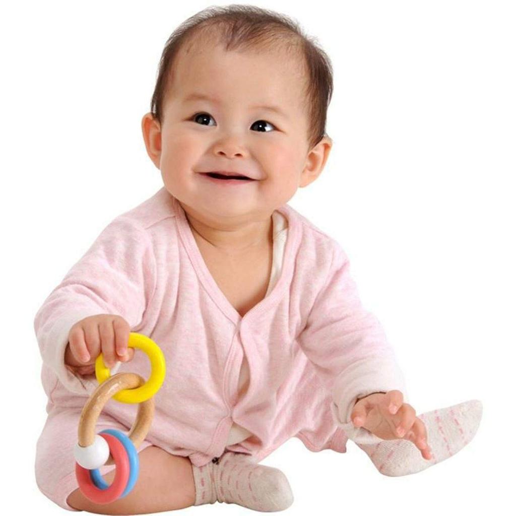 Игрушка для малышей 0 лет 1 год погремушка для прорезывания зубов деревянная игрушка деревянная погремушка с 3 кольцами подарок на день рождения 0 лет 1 год мальчик девочка ребенок новорожденный ребенок ребенок