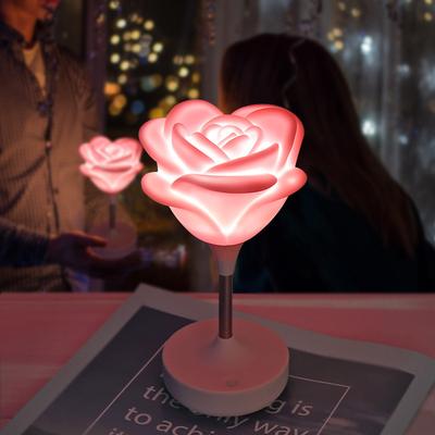 1 шт. Романтический ночник-роза, USB-зарядка, сенсорное управление, трехступенчатая регулировка яркости, светодиодный ночник-цветок, подарок для влюбленных