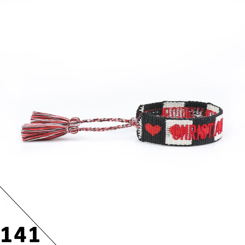 Браслет дружбы ручной работы с вышивкой и кисточками для женщин