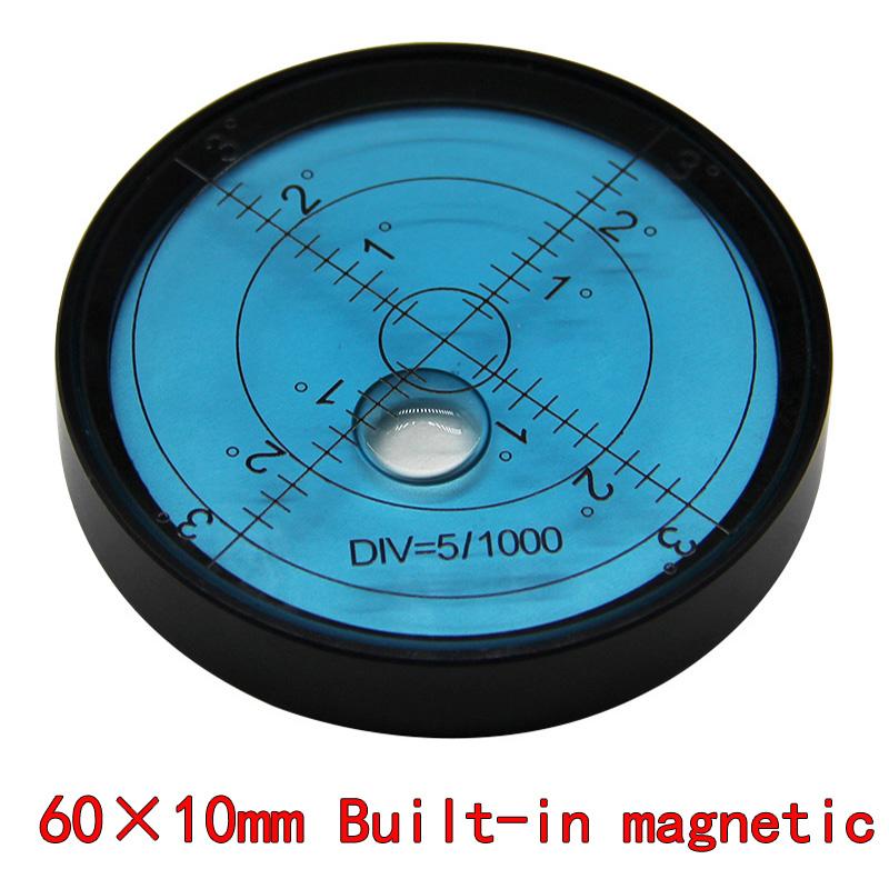 Magnetic Level Meter Mini Metal Level Bead High Precision Horizontal Bubble Round Small Household Level Bubble 60*10mm