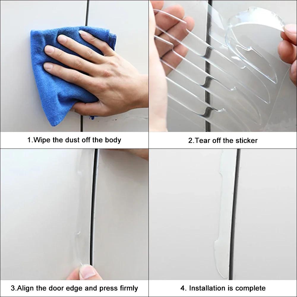 4PCS Car Door Anti Collision Strips Auto Accessories For Dodge Journey Challenger Caliber Charger Ram 1500 Avenger Nitro DART