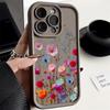 Чехол с цветочным принтом для iPhone 16 Pro Max 15 14 Plus 13 12 Pro 11 XR XS 8 7 цветов, матовый противоударный чехол для защиты линз, мягкий чехол из ТПУ