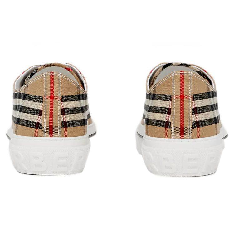Burberry Винтажные хлопковые кеды в клетку Архивный бежевый Белый 80497451
