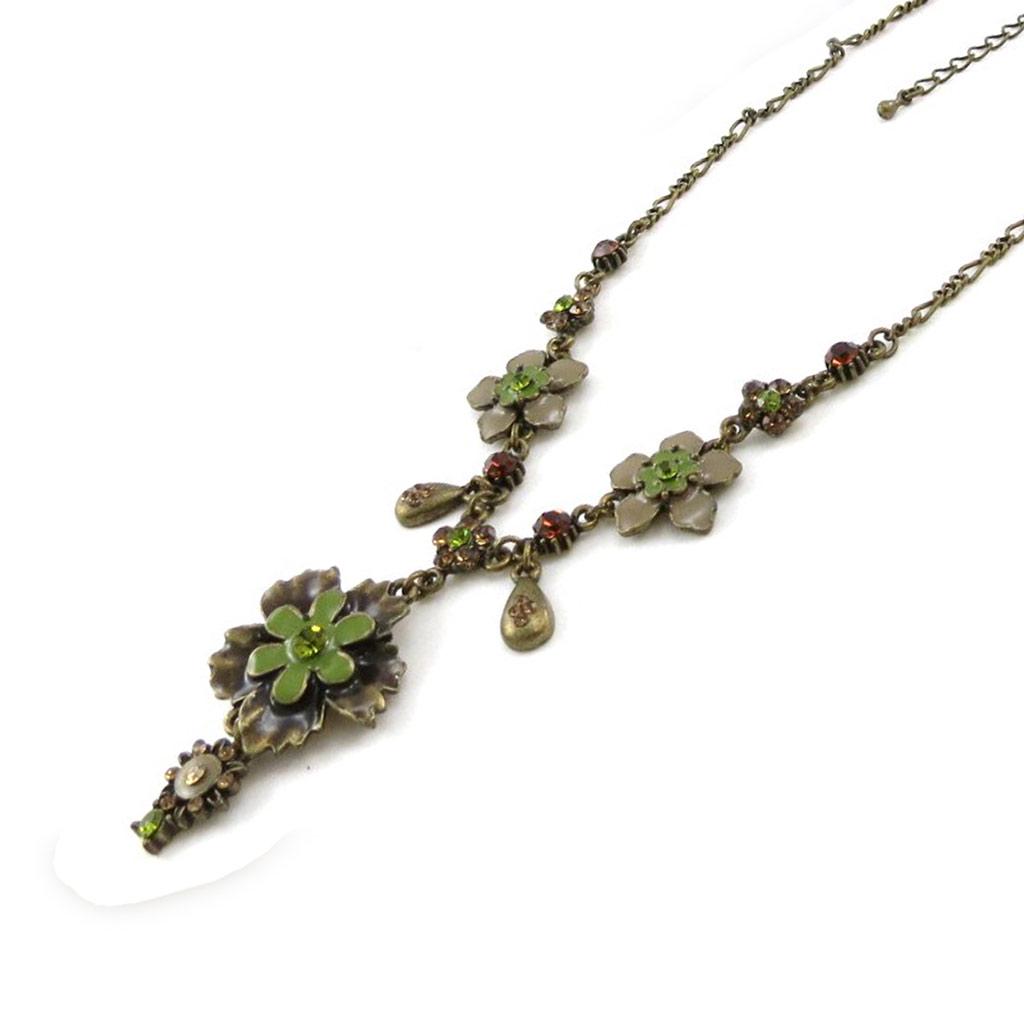 Les Trésors De Lily [E5715] — дизайнерское колье «Opus Floral» зелено-коричневого цвета