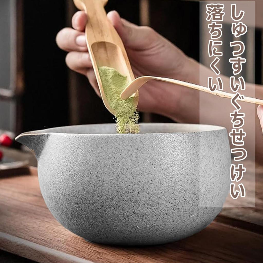 4-Piece Matcha Tea Ceremony Set (100-piece Set) - Includes a 100-piece Chasen, Chasen Holder, Chashaku, Chasa (Tea Scoop), and Matcha Bowl. Ideal for