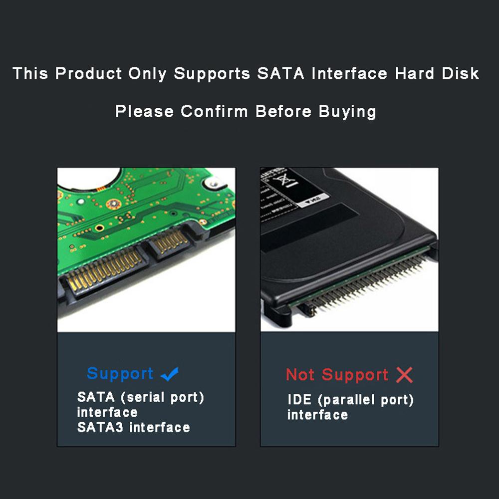 Коробка для жесткого диска USB 3.0 2,5-дюймовый корпус для жесткого диска SATA с кабелем для жесткого диска 5 Гбит / с Поддержка 2 ТБ UASP