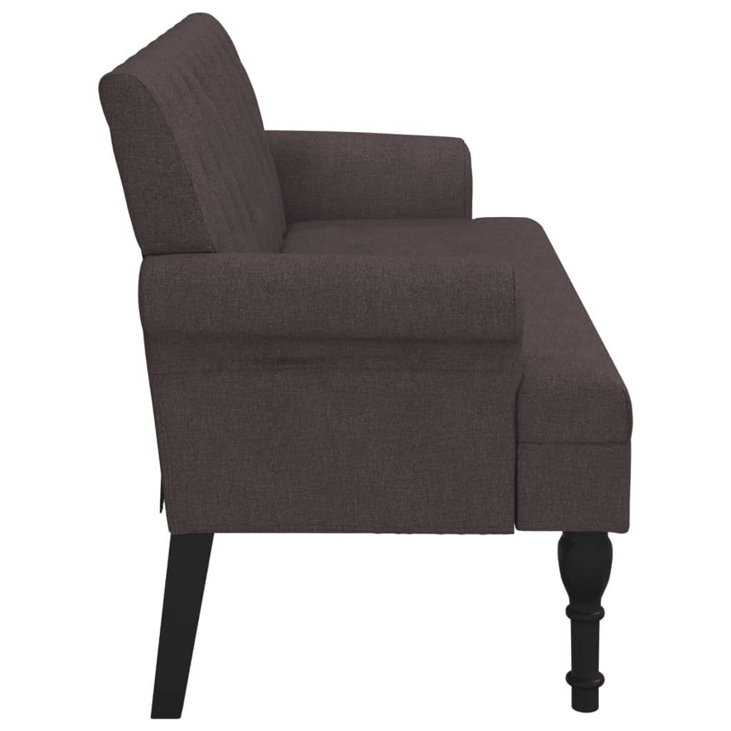 Upholstered Bench with Backrest Dark Brown 120 x 62 x 75.5 cm Fabric