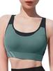 Kusumi Sports High Yoga Wear Cross with Stylish Size Women's Bra, Support, Non-Slip, Top, Back, Mesh, Cups, (Green, M)