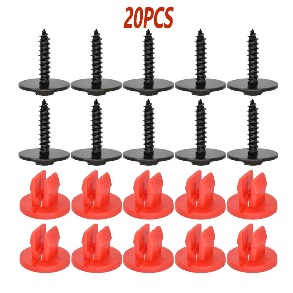 20 шт. Клипсы и винты для защиты поддона двигателя, нижняя крышка, щиток, защита, комплект для защиты автомобиля с винтами, набор крепежа для днища