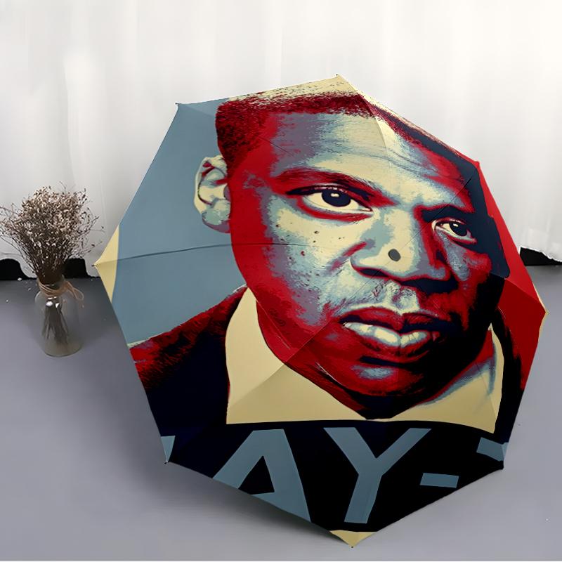 Jay-Z Fashionable Automatic Opening/Closing Folding Umbrella. Portable and Foldable, Ideal for Gift, Travel, and Daily Use.