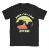 Best Cat Dad Ever Vintage Retro Cat Father Gift T Shirts Pure Cotton Funny Tshirts Round Neck Funny Daddy Tee Shirt Tops Gift