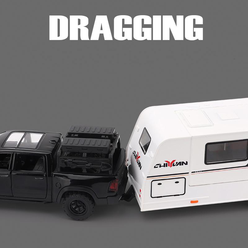 1/32 DODGE Mammoth 1000 TRX RV Car Off Road Vehicle Alloy Diecast Model Camping Car Children's Toy Car Home Decoration Ornaments