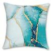 Home Decor Abstract Turquoise & Gold Geometric Pillow Covers Pattern Cushion Cover Suitable For Sofa Bedroom Car Pillow Cover