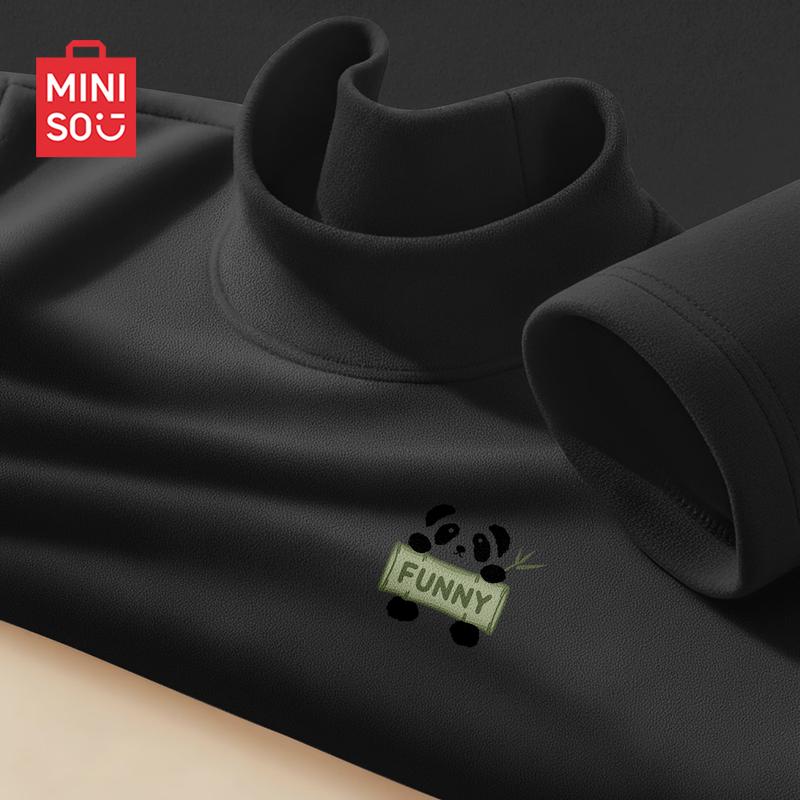 MINISO Мужская термофутболка с длинным рукавом и воротником-стойкой