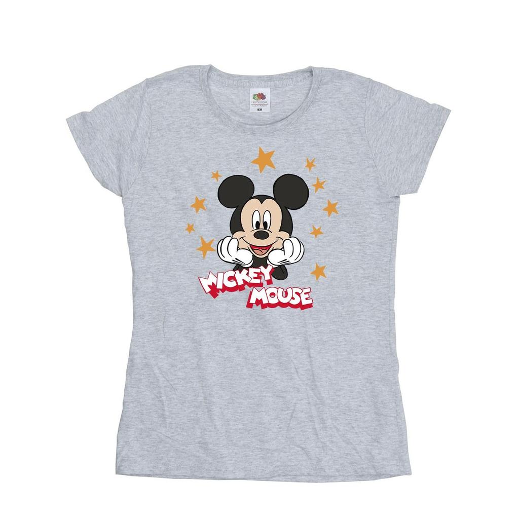 Disney Womens/Ladies Mickey Mouse Stars Cotton T-Shirt