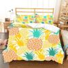 3D Painting Style Bedding Set King Queen Bed Down Duvet Cover Pillowcase 2/3pcs Pineapple Pattern Bed Cover Luxury Home Textile Gift