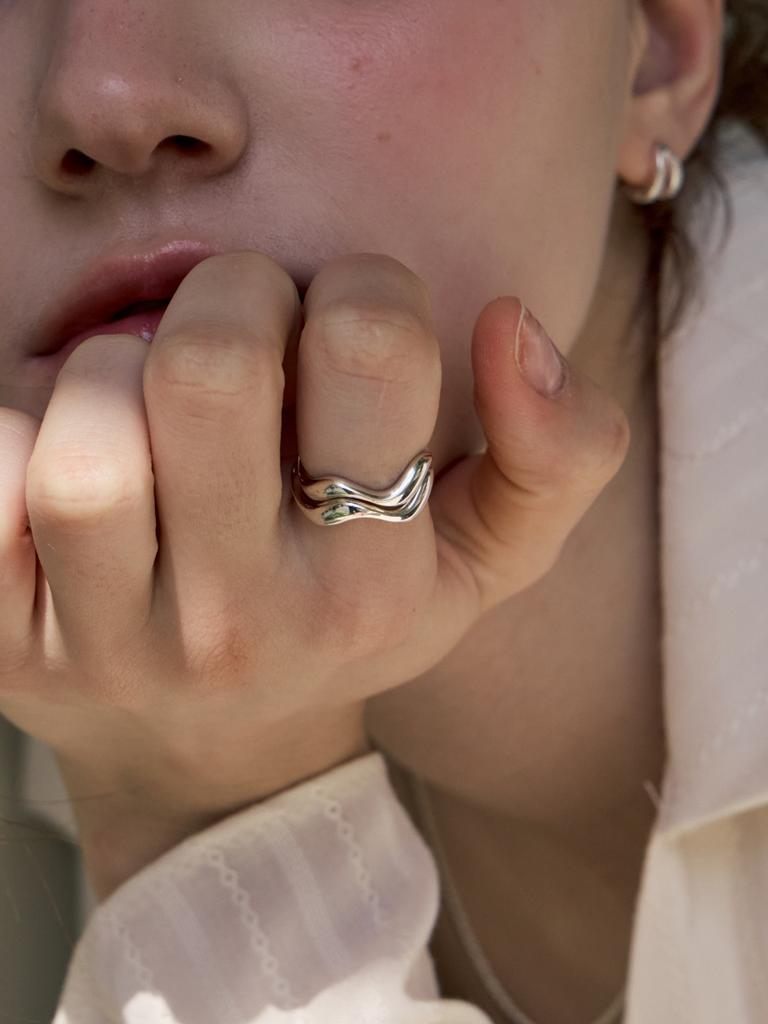 Кольцо с волной перед восходом луны Bold Ring Sr303S