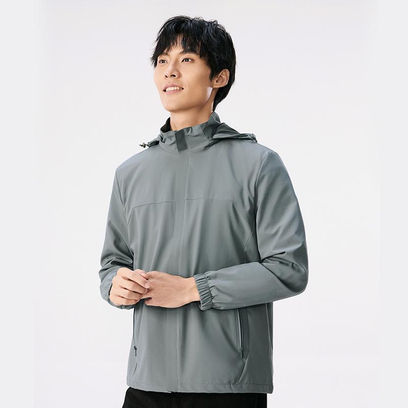 24 Весенне-осенняя тонкая эластичная ветровка для мужчин и женщин, уличная ветрозащитная и водонепроницаемая куртка с подкладкой, дышащая сетка, капюшон