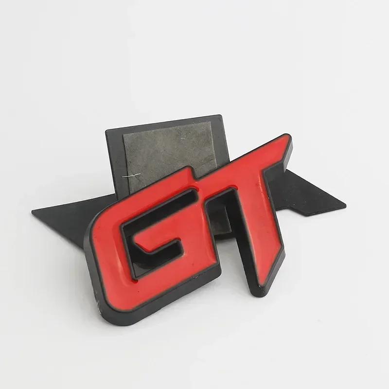 3D Metal GT Letters Car Front Grille Rear Trunk Fender Emblem Badge Sticker Decals Styling Accessories
