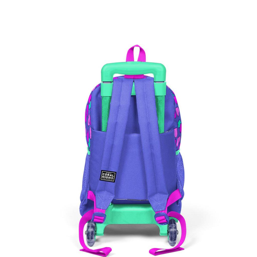 Школьный рюкзак с тремя отделениями Coral High Kids, лавандово-розовое сердце с рисунком 23359