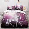 Комплект пододеяльника с единорогом, размер твин, белый комплект постельного белья с единорогом для девочек, детей, 3D, фиолетовый, подарки для детей, подростков, полиэстеровый комплект постельного белья
