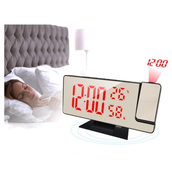 Светодиодный цифровой будильник с большим экраном, многоцелевой проектор в формате 12/24 часа, потолочные часы с дисплеем времени и температуры