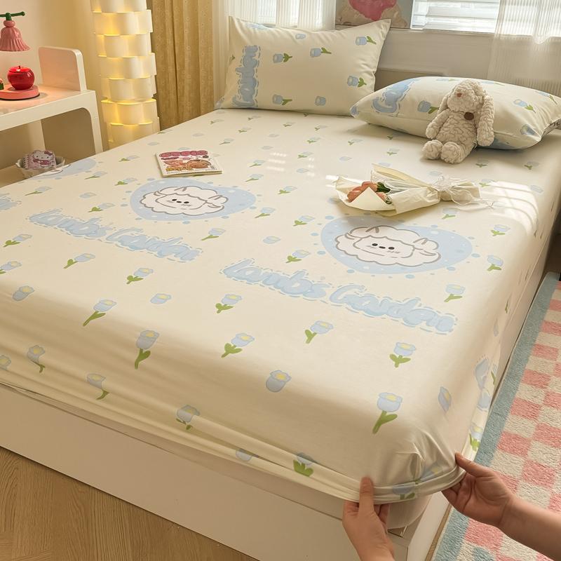 1 шт. простыня из 100% хлопка с мультяшным принтом рыбки на резинке, простыни из чистого хлопка с эластичной лентой