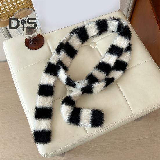Women Long Scarf Color Block Striped Print Thin Long Scarf Cold Weather Scarf Neck Wrap Fashion Accessory