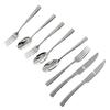 Western Food Tableware Stainless Steel Serrated Steak Knife Sharp Fork Tines Curved Spoon Dishwasher Safe Hammered Texture