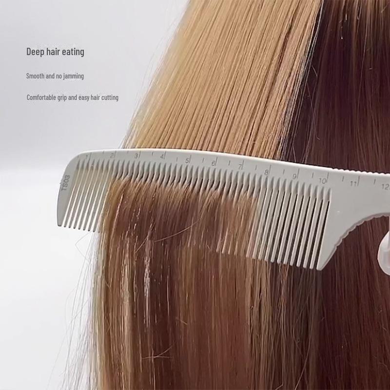 Anti-Static Haircut Comb with Laser Engraved Ruler for Men and Women - Flat Head & Pointed Tail