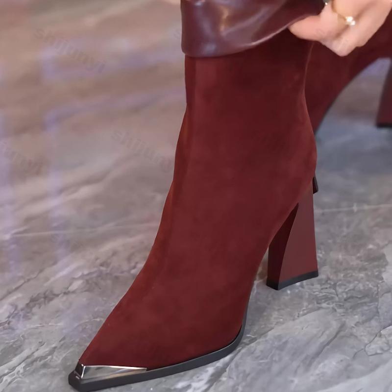 Мода 2024 года, модные женские ботильоны с острым носком и высоким каблуком, женские сексуальные дизайнерские короткие сапоги с леопардовым принтом, женские современные сапоги с застежкой-молнией сзади