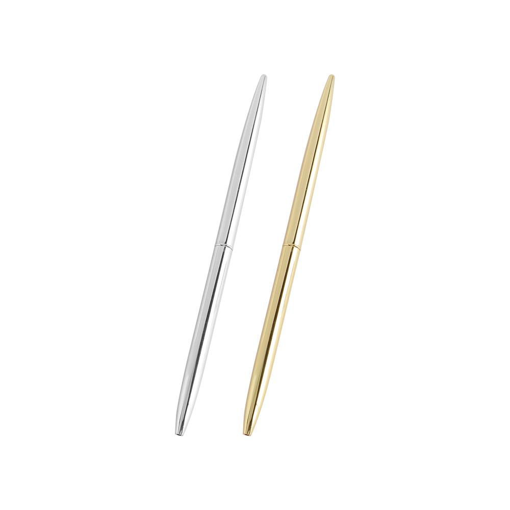 Office Supplies Stationery Stainless Still Metal Ball Pen Slender Ballpoint Pen Rod Rotating