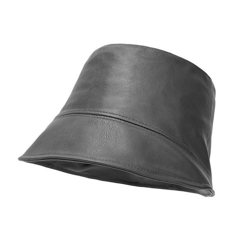 Унисекс ПУ Панама - Стильная однотонная шляпа рыбака для повседневной/городской носки (4 варианта цвета)